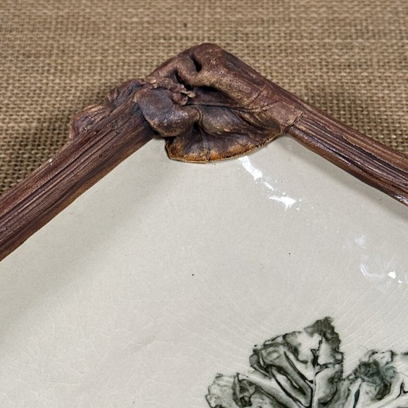 Ellen Evans Terrafirma Square Dish NY‎ Sculpted Pottery 9" Grapes VTG 1999 RARE - Picture 9 of 12